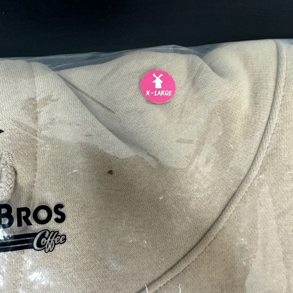 Dutch Bros NWT Dutch Bros Coffee Windmill TAN Hoodie MEDIUM+LARGE+XL+XXL Hoodie - Picture 9 of 10